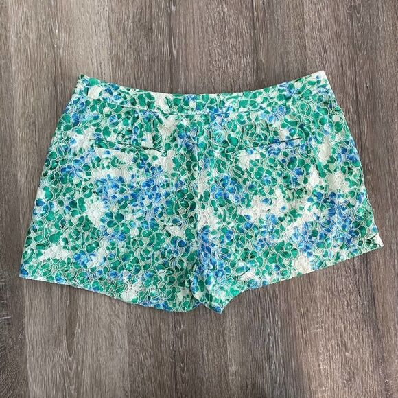 Madewell Blue/Green Floral Lace Shorts - Size: 6 - Picture 2 of 7